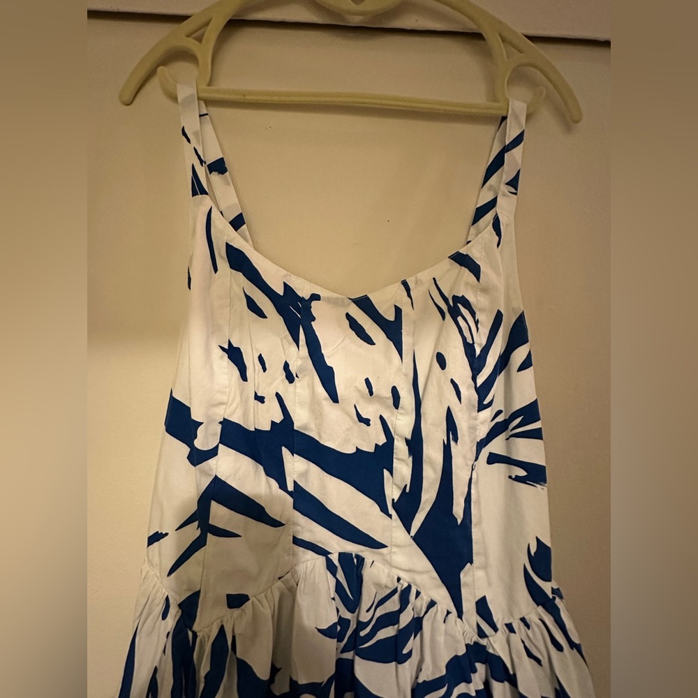 S/W/F Wave Waist Dress in Blue and White Size Small - Picture 6 of 9